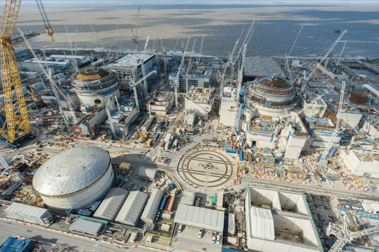 An aerial view of the Hinkley Point C site.
