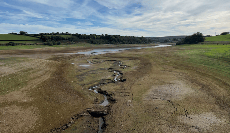 Wimbleball Reservoir on Exmoor is becoming close to the record low water level which was seen in the dry year of 2022.