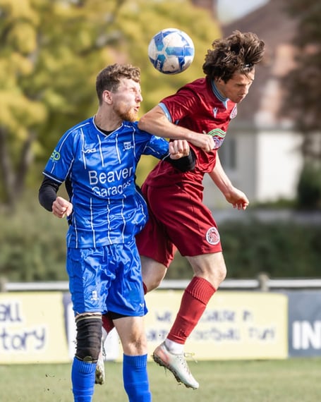 Torren Eldridge (left) - Minehead's Player of the Match