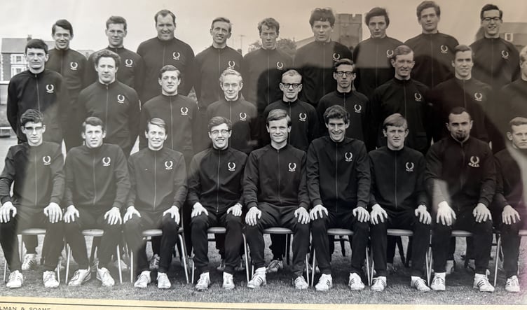 The Oxford University Athletics Team in 1966. Front centre is Jeffrey Archer, with Tim Taylor to his left. PHOTO: Tim Taylor.