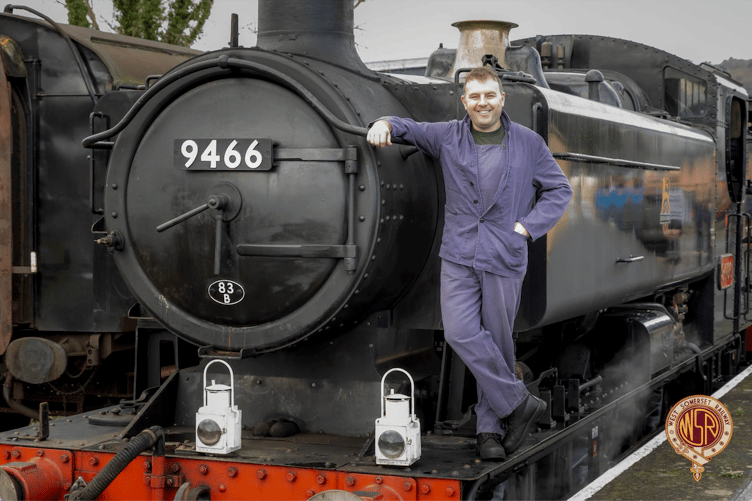 A young Jonathan Jones-Pratt with a pannier tank engine at the West Somerset Railway where he was chairman for eight years until his death earlier this month.