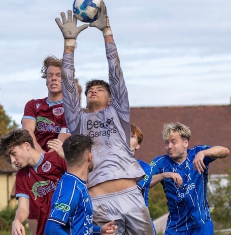 Tomasz Kubaczewski - in good form in goal for Minehead