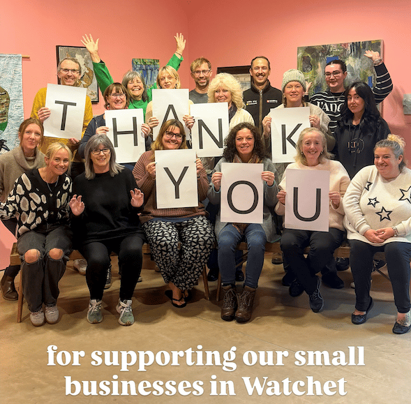 Some of the small business owners in Watchet who have been grateful to customers for continuing to find their way into town despite road closures.