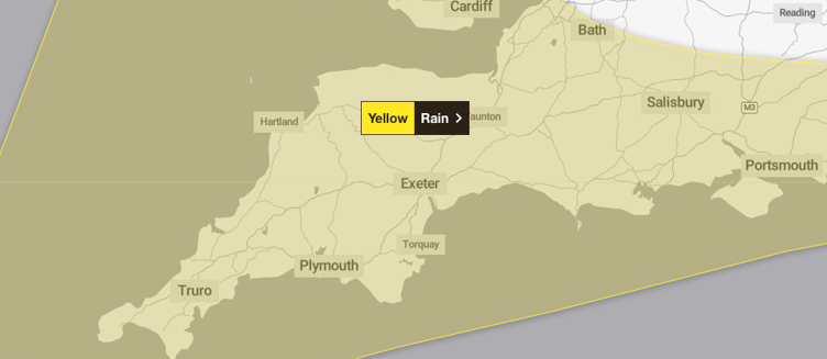 A Met Office yellow weather warning for heavy rain all day oN Saturday as Storm Boelo sweeps the region