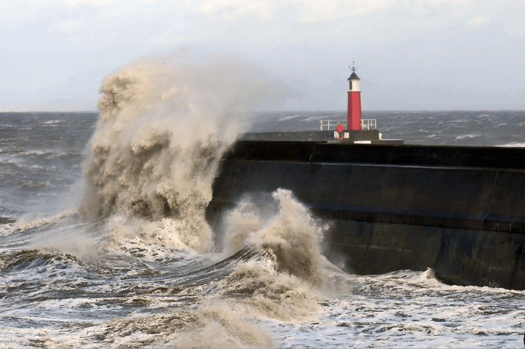 Storm Austen comes ashore in Watchet on Friday. PHOTO: Peter Mather.