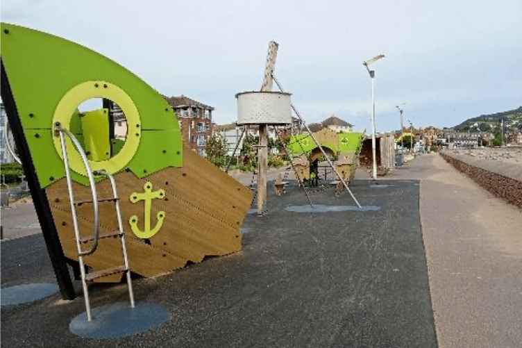 The pirate ship and swing on Minehead sea front is the town's most consistently used play area.
